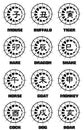 Ideograms of Chinese Zodiac signs tattoo Royalty Free Stock Photo