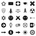 Ideograph icons set, simple style