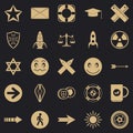 Ideograph icons set, simple style