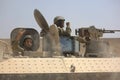 IDF Soldiers in tank making peace sign Royalty Free Stock Photo