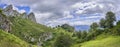 Idilic landscape Picos de Europa nestled in the Cantabrian Mountains