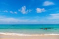 Idillic sand beach with calm clear sea