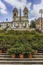 Church of Trinita dei Monti, iconic landmark in Rome, Italy Royalty Free Stock Photo