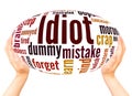 Idiot word cloud hand sphere concept Royalty Free Stock Photo