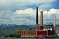 Idle Not Running Coal Fired Power Plant by a Lake Royalty Free Stock Photo