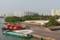 3 idle tugboats at port Vict on Song Sai Gon River, Ho Chi Minh City, Vietnam