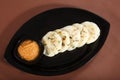 masala Idli, savoury rice cake. masala idli with chatni. Royalty Free Stock Photo