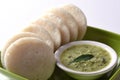 Idli with Sambar and coconut chutney, Indian Dish : south Indian favourite food rava idli or semolina idly or rava idly, served Royalty Free Stock Photo