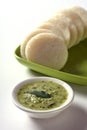 Idli with Sambar and coconut chutney, Indian Dish : south Indian favourite food rava idli or semolina idly or rava idly, served Royalty Free Stock Photo