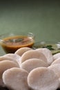 Idli with Sambar and coconut chutney, Indian Dish : south Indian favourite food rava idli or semolina idly or rava idly, served Royalty Free Stock Photo