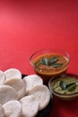 Idli with Sambar and coconut chutney, Indian Dish : south Indian favourite food rava idli or semolina idly or rava idly, served Royalty Free Stock Photo