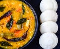 Idli and sambhar for breakfast