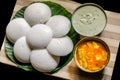 South Indian Idli Sambhar with Coconut Chutney Royalty Free Stock Photo