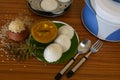 Idly, idli sambar on a wooden table