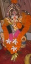 Idol of ganpati which Indian people worship during ganpati puja in their home