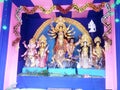 Idol of Goddess Durga and family in `sabekiyana` theme.