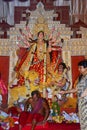 Idol of Goddess Durga. Festival is celebrated during the whole period of Navaratri for 10 days Royalty Free Stock Photo