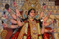 Idol of Goddess Durga. Festival is celebrated during the whole period of Navaratri for 10 days Royalty Free Stock Photo