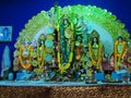 The idol of goddess Durga representing the famous Durga pujo festival of West Bengal, India. Royalty Free Stock Photo