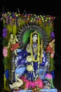 Goddess Saraswati being worshipped, Howrah, West Bengal. India