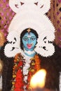 idol of hindu goddess maa kali, indian festival kali puja, worship of goddess kali Royalty Free Stock Photo