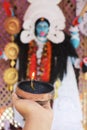 idol of hindu goddess maa kali, indian festival kali puja, worship of goddess kali Royalty Free Stock Photo