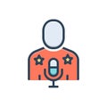 Color illustration icon for Idol, actress and celebrity Royalty Free Stock Photo