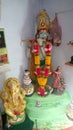 The idol of the Indian god Lord Krishna in a middle class house