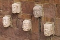 Idol statue heads from Tiwanaku Royalty Free Stock Photo