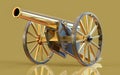 Isolated 3D Old Canon Illustration Royalty Free Stock Photo