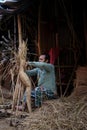 Idols being prepared for upcoming Durga Puja festival celebrated in India