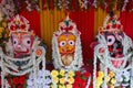 Idols of God Jagannath, Balaram and Goddess Suvadra, India