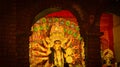 Idols of Hindu Goddess Maa Durga during the Durga Puja festival