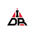 IDR triangle letter logo design with triangle shape. IDR triangle logo design monogram. IDR triangle vector logo template with red Royalty Free Stock Photo