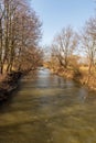 Odra river in early spring CHKO Poodri in Czech republic