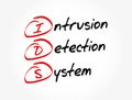 IDS - Intrusion Detection System acronym, technology concept background