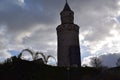 Idstein, Germany - 02 04 2023: Hexenturm with gloomy clouds in background Royalty Free Stock Photo