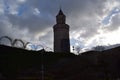 Idstein, Germany - 02 04 2023: Hexenturm with gloomy sky background Royalty Free Stock Photo