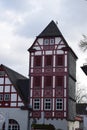 Idstein, Germany - 02 04 2023: old town buildings, half-timbered tower Royalty Free Stock Photo