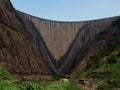 The Idukki Dam constructed across the Periyar River in a narrow gorge between two granite hills in Kerala, India