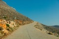 Idylic west Crete landscape with goats countryside road Royalty Free Stock Photo