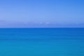 Idyllic Abstract Background, Horizon Line Between Calm Sea and Clear Blue Sky. Perfect Sky and Water of Ocean Royalty Free Stock Photo