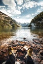 Idyllic alpine lake koenigsee in Berchtesgaden, Bavaria, Germany Royalty Free Stock Photo
