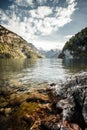 Idyllic alpine lake koenigsee in Berchtesgaden, Bavaria, Germany Royalty Free Stock Photo