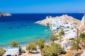 Idyllic bay on Milos island in Greece Royalty Free Stock Photo