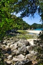 Idyllic beach in a bay in Abel Tasman National Park, New Zealand