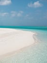 Idyllic Beach on Maldives on Meeru Island with Cloudy Sky Royalty Free Stock Photo
