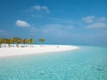 Idyllic Beach on Maldives on Meeru Island with Palm Trees Royalty Free Stock Photo