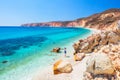 Idyllic beach on Milos island in Greece