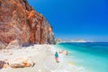 Idyllic beach on Milos island in Greece